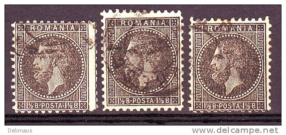Rumänien Romania Alte Marken Fürst Karl I., Michel 48 Unterschiedliche Größen / Formate - 1858-1880 Moldavia & Principato