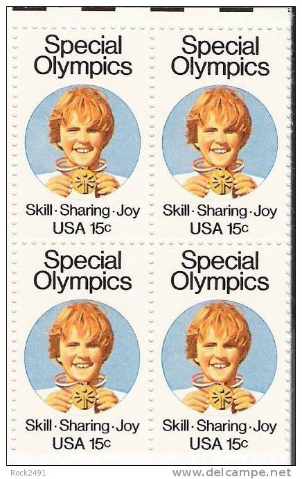 US Scott 1788 - Block Of 4 - Special Olympics 15 Cent - Mint Never Hinged - Hojas Bloque