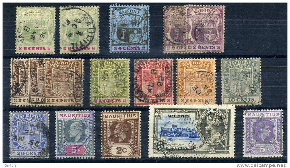 MAURITIUS 1897-1938 Smal Lot Of Early Ones Fine Used With Nice Cancellation - Mauricio (1968-...)