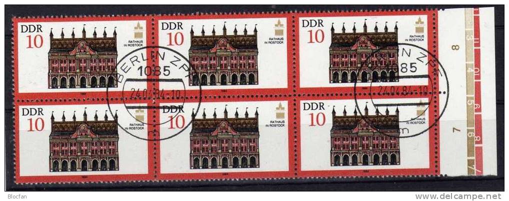 Rechte Säule Im Rathaus Rostock Gebrochen DDR 2869 I O 22€ Mit Vergleichsstück - Variétés Et Curiosités