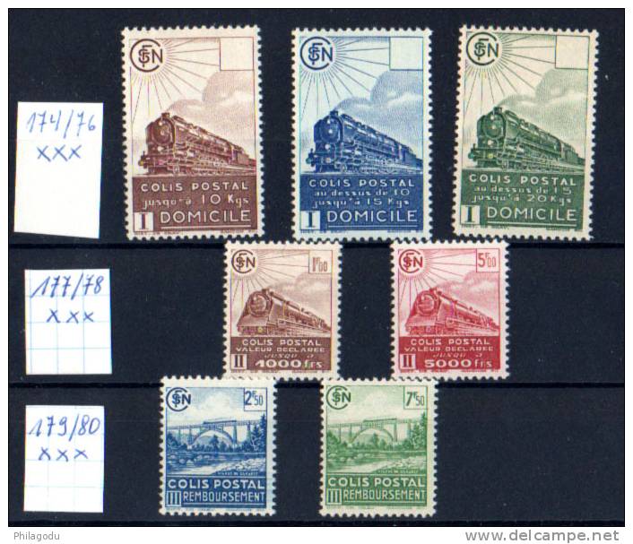 1941, Chemin De Fer, Trains Et Ponts, N° 174 / 80 **  ++ C.43,75 €  Postfrich ++ - Neufs