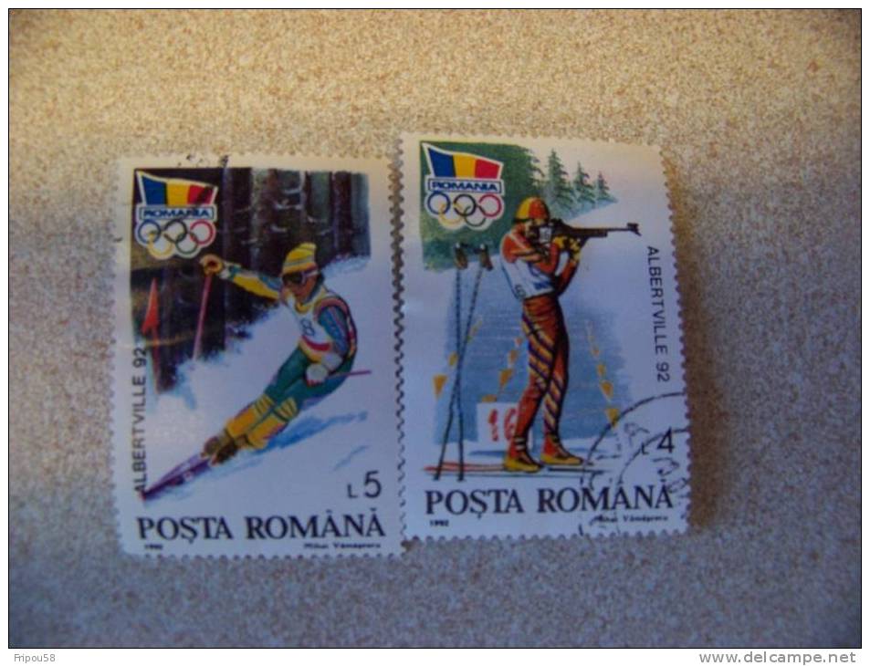 TIMBRES ROUMANIE JO ALBERTVILLE 92 - Usado