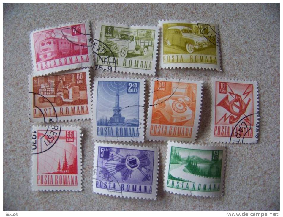 TIMBRES ROUMANIE TRANSPORTS ET TECHNIQUES - Usado