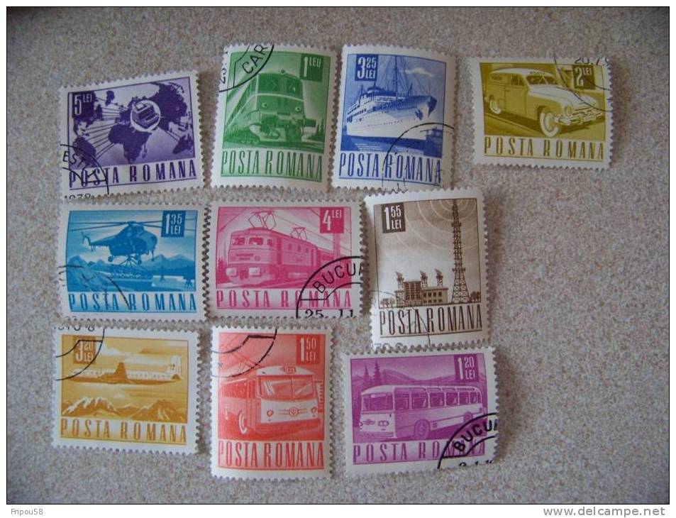 TIMBRES ROUMANIE TRANSPORTS ET TECHNIQUES - Usado