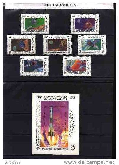 AFGHANISTAN, COSMOS, 1984, 1157/63 + H.B. 63 - Asie