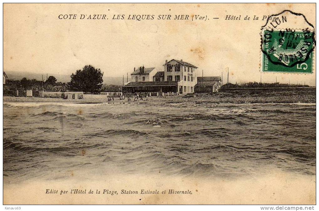 LES  LEQUES  SUR  MER  (var)  Hotel De La Plage édité Par L´hotel De La Plage Station Estivale Et Hivernale - Les Lecques
