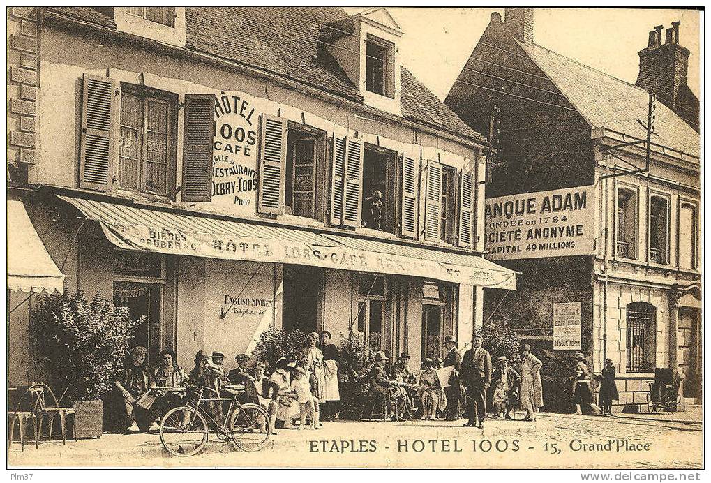 ETAPLES - L'Hotel, Café, Restaurant Loos - Terrasse Animée - Non Circulé - Etaples