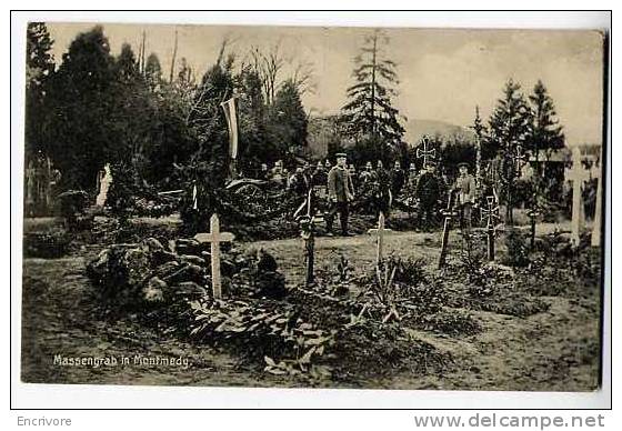 Cpa MONTMEDY Massengrab Tombes Soldats Allemands Schaar Et Dathe N°208 Tampon JNF Regt Rgt Infanterie N°120 - Cimetières Militaires