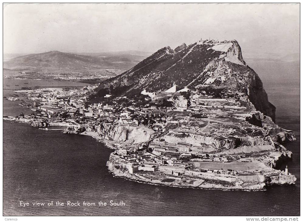 1369   GIBRALTAR   THE ROCK   Vue Aérienne  Circulée 1959 - Gibraltar