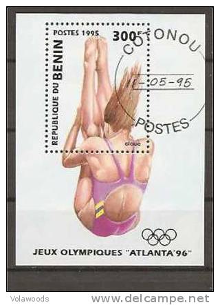 Benin -  Foglietto Usato: Olimpiadi Di Atlanta 1996 - High Diving