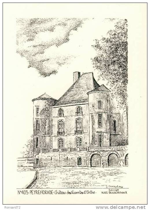 40 PEYREHORADE - Château Des Vicomtes D'Orthe  - Illustration Yves Ducourtioux - Peyrehorade