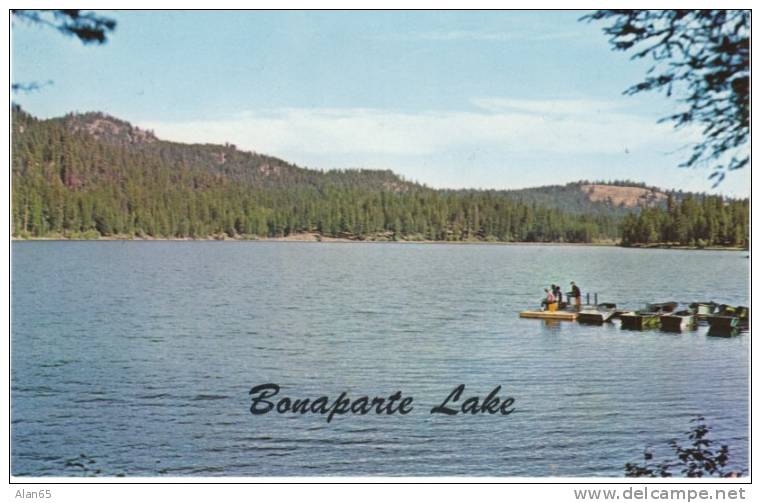 Bonaparte Lake, Okanogan County Washington State, Fishing, 1960s Chrome Postcard, Tonasket WA Area - Andere & Zonder Classificatie