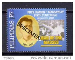 Philippines 2007 President Ramon Magsaysay Stamp With Overprint "Specimen" MNH -scarce- - Philippines