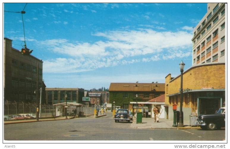 Bremerton WA, Main Gate Puget Sound Naval Shipyard,1950s Vintage Chrome Postcard - Other & Unclassified