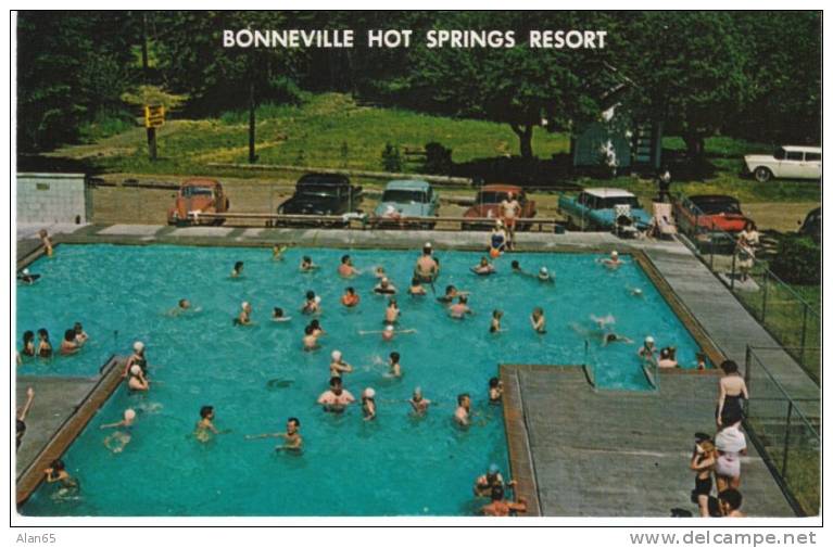 North Bonneville WA, Skamania County, Bonneville Hot Springs Resort, Columbia River C1950s Autos Volkswagen - Sonstige & Ohne Zuordnung