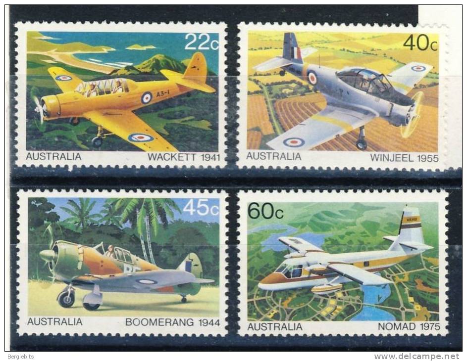 1980 Australia  Complete Set Of 4  War Airplanes MNH Scott # 759-762 - Mint Stamps