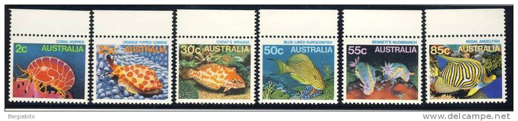 1984-86 Australia  Complete Set Of 6 Fish MNH Scott # 902,907,908,912,913,918 - Mint Stamps