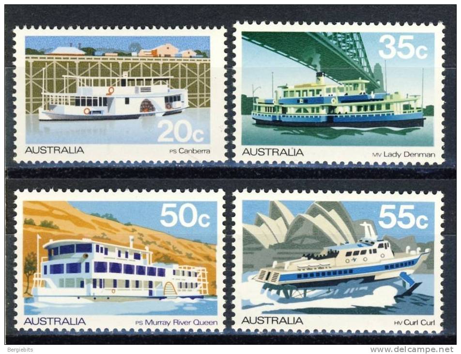 1979 Australia  Complete Set Of 4 River Boats MNH Scott # 696-699 - Mint Stamps