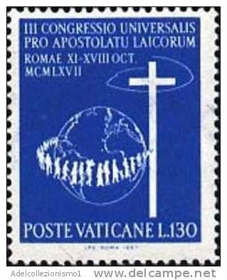 20517) Congresso Mondiale Per L'apostolato Dei Laici - 13 Ottobre 1967 Serie Completa Usata Di 2 Valori - Ongebruikt