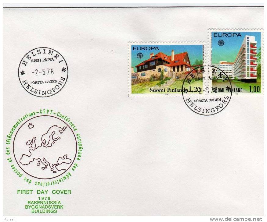 Finlande:1978  Très Belle Fdc Europa Série Complète, Y&T N° 788-89 - 1978