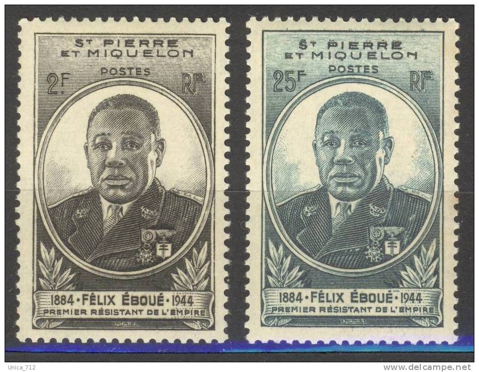 Felix Eboué   St Pierre Et Miquelon  1945  Neufs ** - Autres & Non Classés