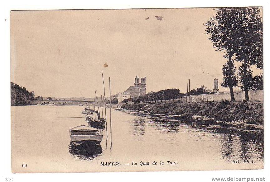 MANTES - Le Quai De La Tour (1916) - Mantes La Ville