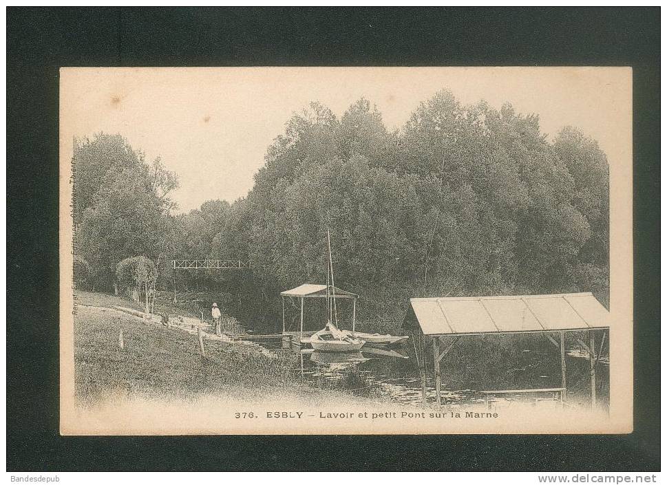 Esbly ( Seine Et Marne 77) - Lavoir Et Pont Sur La Marne (  Dos Précurseur N°376) - Esbly