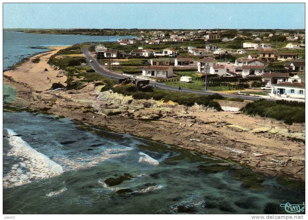 Cpsm Dentelee Bretignolles Sur Mer( Vue Generale Aerienne) 1967 Flamme Au Dos - Bretignolles Sur Mer