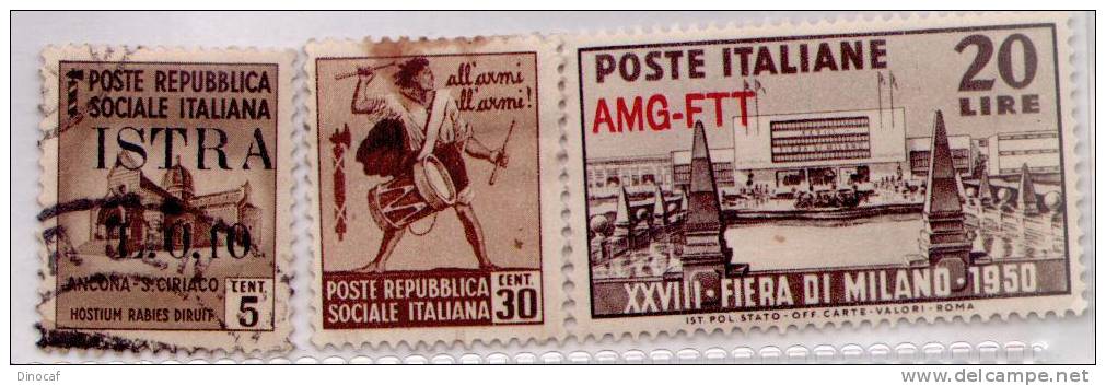 POSTE ITALIANE 10, FRANCOBOLLI, STAMPS, REPUBBLICA SOCIALE 2, ISTRIA  Shipping = 0,7 Euro - Collections (with Albums)