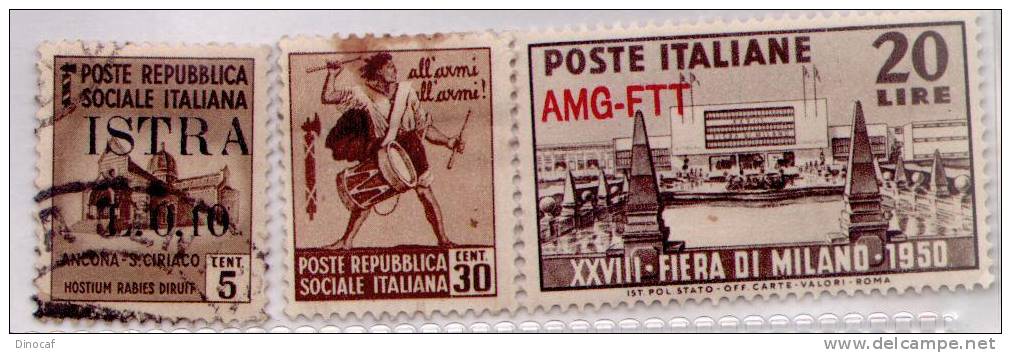 POSTE ITALIANE 10, FRANCOBOLLI, STAMPS, REPUBBLICA SOCIALE 2, ISTRIA  Shipping = 0,7 Euro - Collections (en Albums)