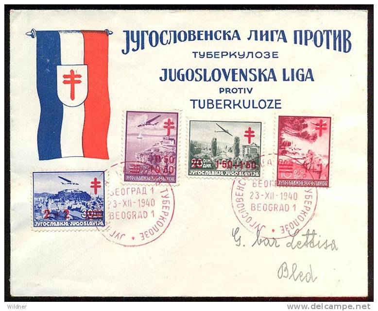 JOGOSLAVIA - 1940 FIGHT AGAINTS TUBERCULOSIS / TB OVERPRINTED STAMPS - Enfermedades