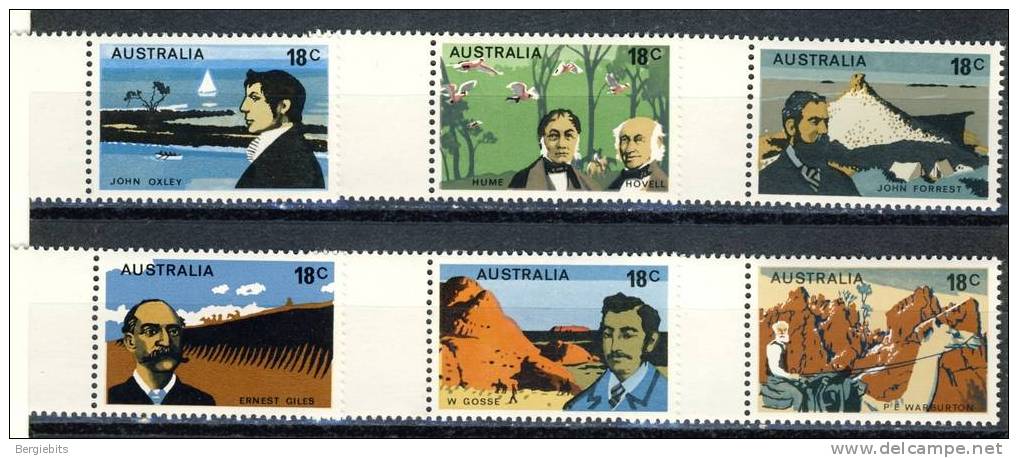 1976 Australia Complete Set Of 6 Australian Exploreres MNH Scott # 630-635 - Neufs