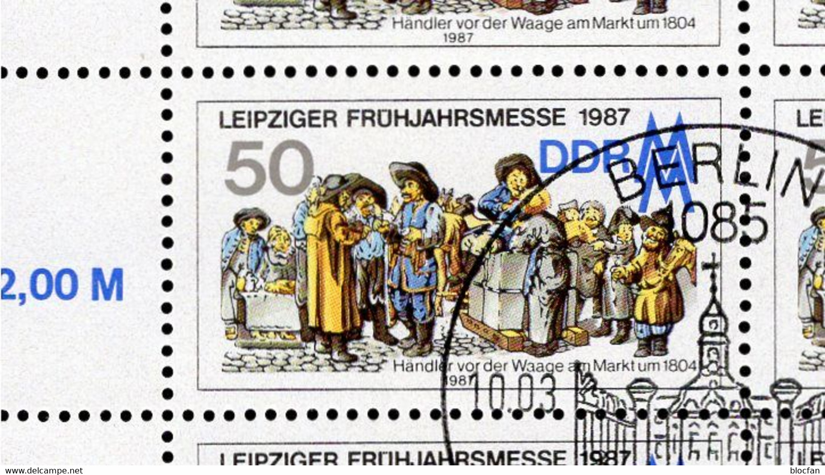 Leipzig 1987 DDR 3081 Bogen O 180€ Mit PF I Auf F31 Waage+ PF II Von F47 Messe.Händler FN 1 Error On Sheetlet Bf Germany - Errors & Oddities