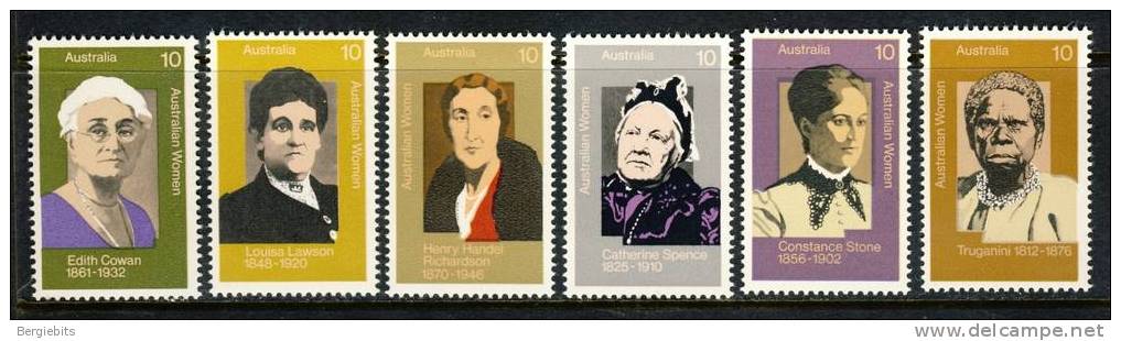 1975 Australia Complete Set Of 6 Famous Australian Women MNH Scott # 618-623 - Neufs