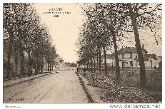 CPA De MARINES - Entrée Vue De La Gare (Halte). - Marines