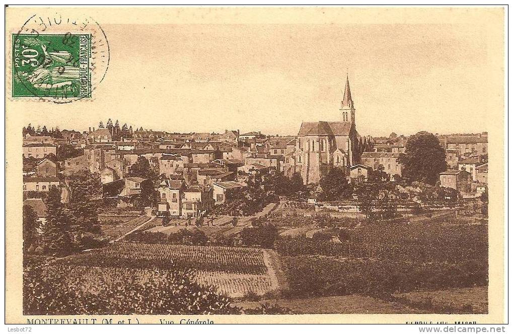 Cpa, Montrevault (M.-et-L.), Vue Générale - Montrevault