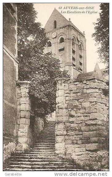 CPA De AUVERS SUR OISE - Les Escaliers De L'Eglise. - Auvers Sur Oise