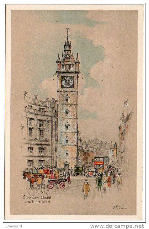 Carte Postale Ancienne Illustrateur - Glasgow Cross And Tolbooth - Lanarkshire / Glasgow