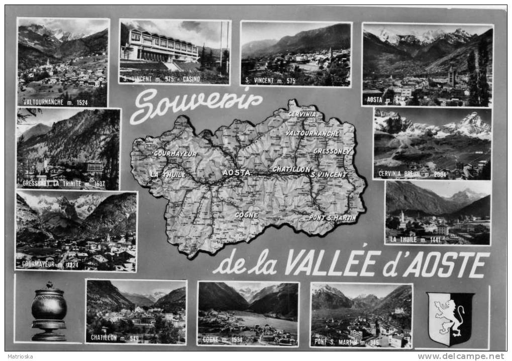 VALLE D´AOSTA  -  Souvenir De La Vallée D´Aoste -   VG 1962  -   (365) - Altri & Non Classificati