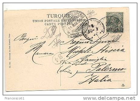 259) STORIA POSTALE UFFICI ESTERO COSTANTINOPOLI PERA 11-3-1909 Bella Cartolina - Europa- Und Asienämter