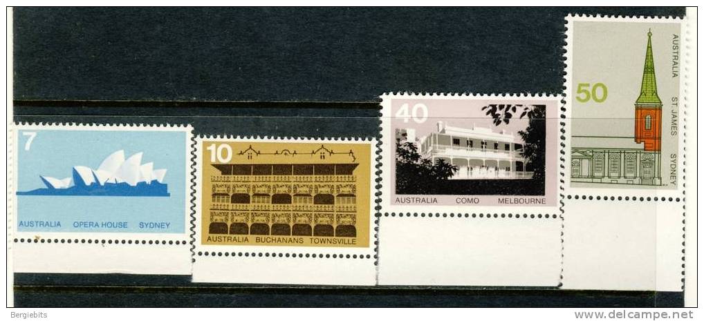1973 Australia Complete MNH Set Of 4 Australian Architecture Scott # 584-587 - Mint Stamps