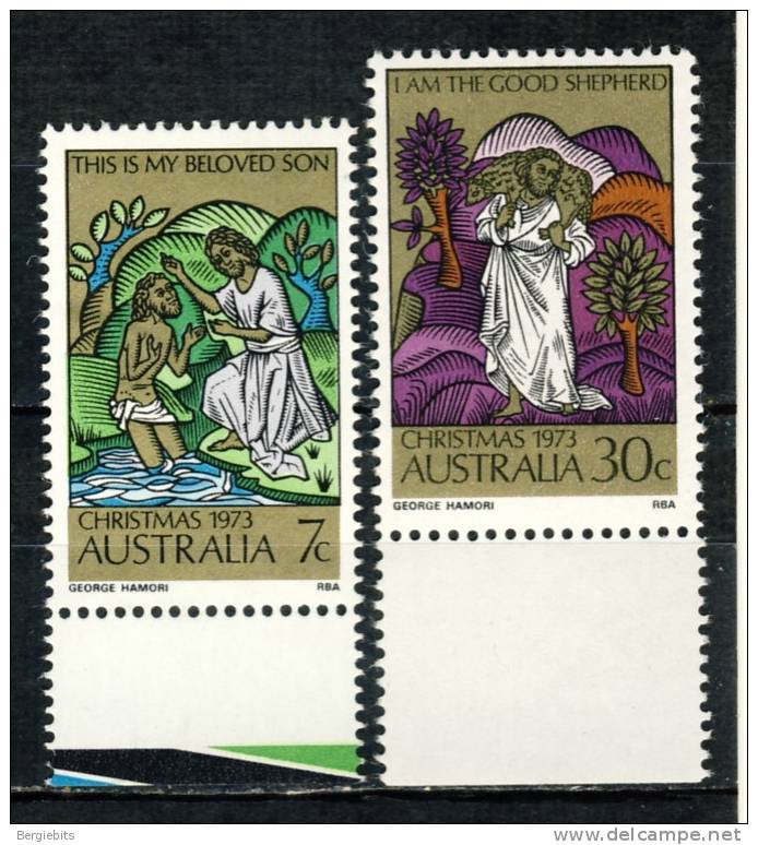 1973 Australia  MNH Set Of 2 Christmas  Scott # 582-583 - Mint Stamps