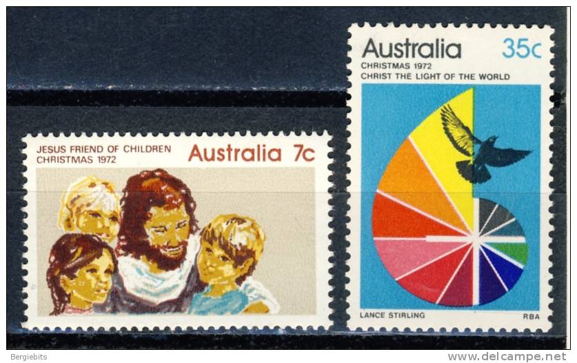 1972 Australia  MNH Complete Set Of 2  Christmas Scott # 539-540 - Ungebraucht