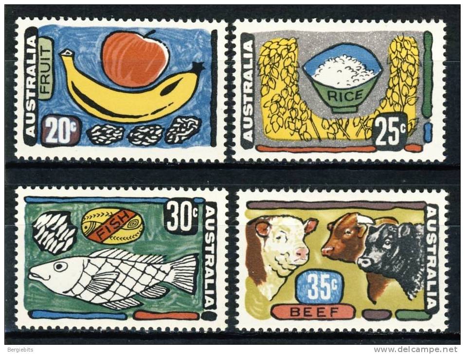 1972 Australia  MNH Complete Set Of 4  Fruits  Scott # 519-522 - Ungebraucht