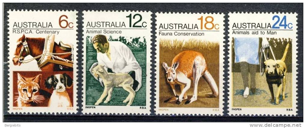 1971 Australia  MNH Complete Set Of 4  RSPCA Scott # 500-503 - Mint Stamps