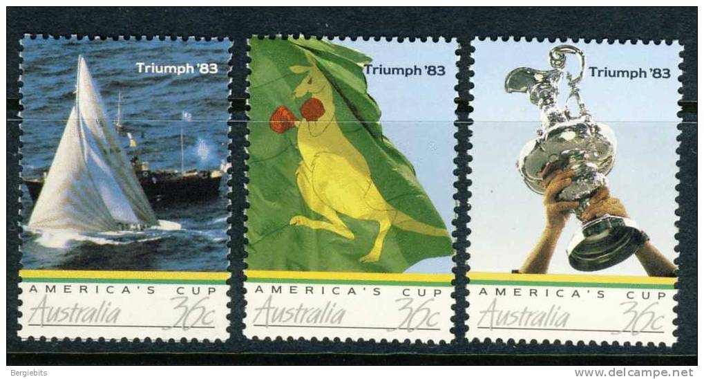 1986 Australia  MNH Complete Set Of 3  America's Cup Scott # 1001 1003 - Neufs