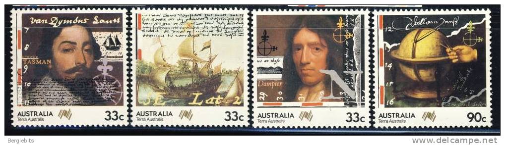 1985 Australia  MNH  Complete Set Of 4  Abel Tasman Explorer Scott # 949-952 - Neufs