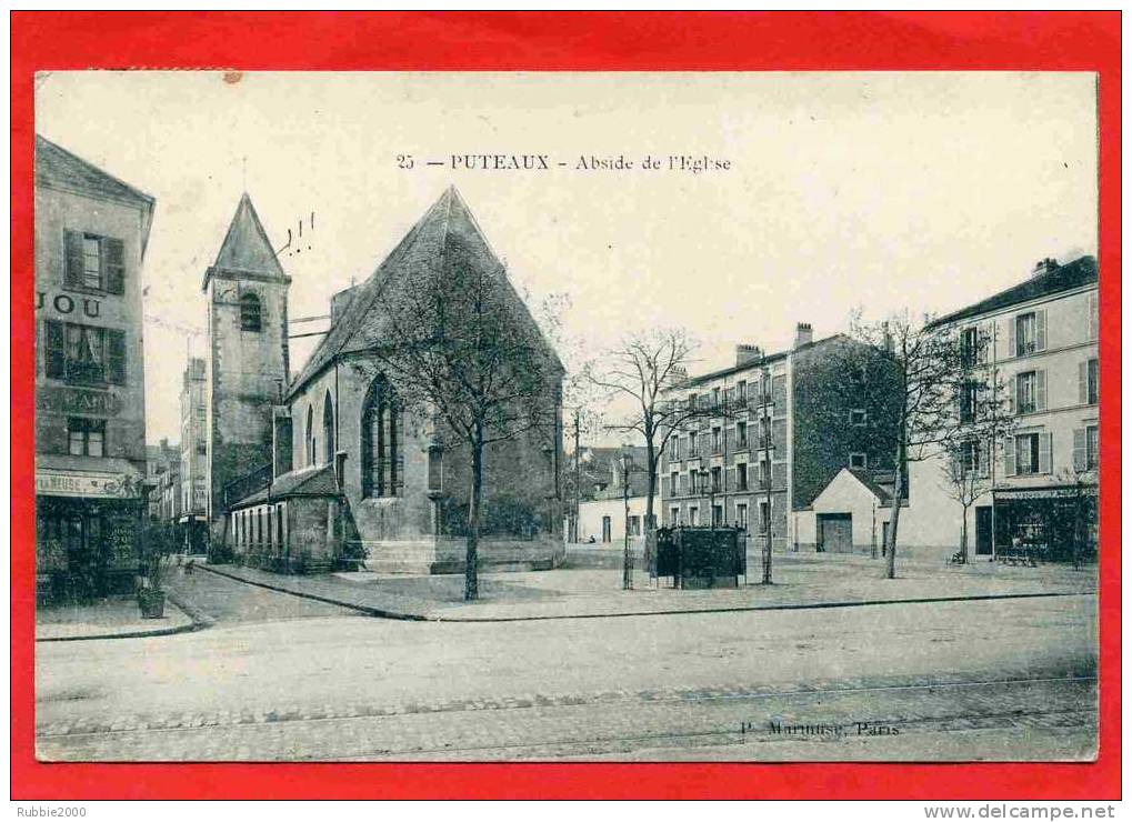 PUTEAUX 1905 ABSIDE DE L EGLISE URINOIR CAFE CARTE EN BON ETAT - Puteaux