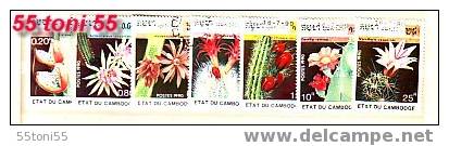 CAMBODGE  1990  FLOWERS  Cactus  7v-used - Cactusses