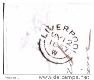 GRANDE-BRETAGNE:1857:enve Loppe  LIVERPOOL Vers ANVERS(Belgique.).Verso:o Blit.Anvers  Double Cercle Rouge+Angleterre Pa - Postmark Collection